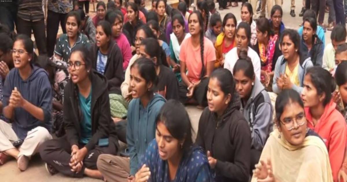 Hyderabad: Students at Hyderabad's Osmania University PG Girls Hostel stage protest over security breach